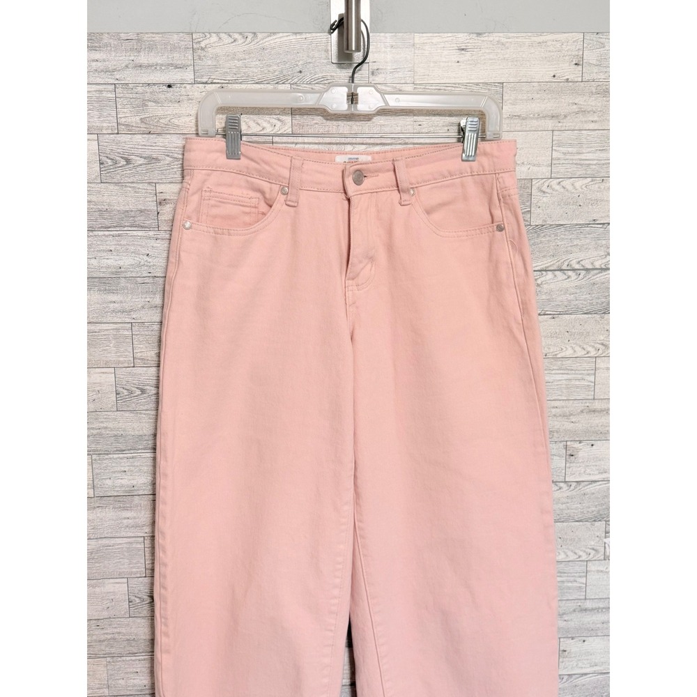 Cali 1850 Womens Blush Pink/Peach Wide 10" Leg Cropped Cotton Denim Jeans Size 9 - Picture 4 of 10